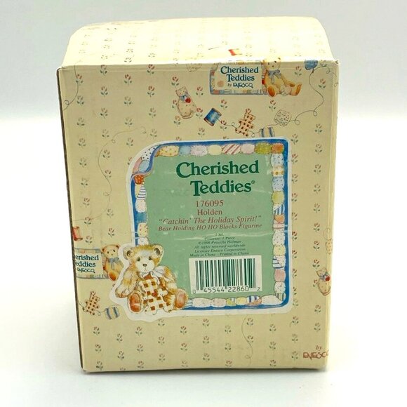 Vtg Cherished Teddies Holden Catchin' The Holiday Spirit Bear Holding HO HO - Picture 6 of 6